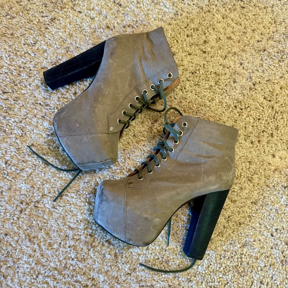 Jeffrey Campbell OG Lita Boots - Grey Soft Leather